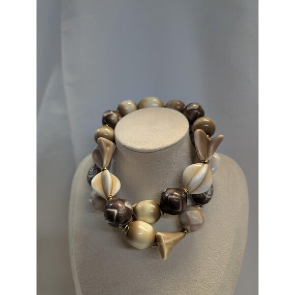 Vintage Essex of Canada large block beaded necklace - Picture 4 of 10